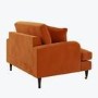 Orange Velvet Love Seat - Payton
