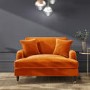 GRADE A2 - Opulence Orange Velvet Loveseat - Payton