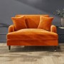 GRADE A2 - Opulence Orange Velvet Loveseat - Payton