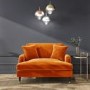 ALMOST PERFECT - Payton Orange Velvet Loveseat (Oppulence Tangerine Velvet)