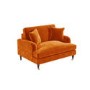 GRADE A2 - Orange Velvet Loveseat - Payton