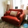 GRADE A1 - Opulence Orange Velvet Loveseat - Payton