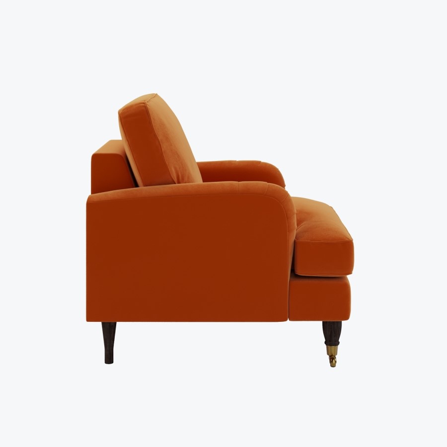 Orange Velvet Armchair - Payton