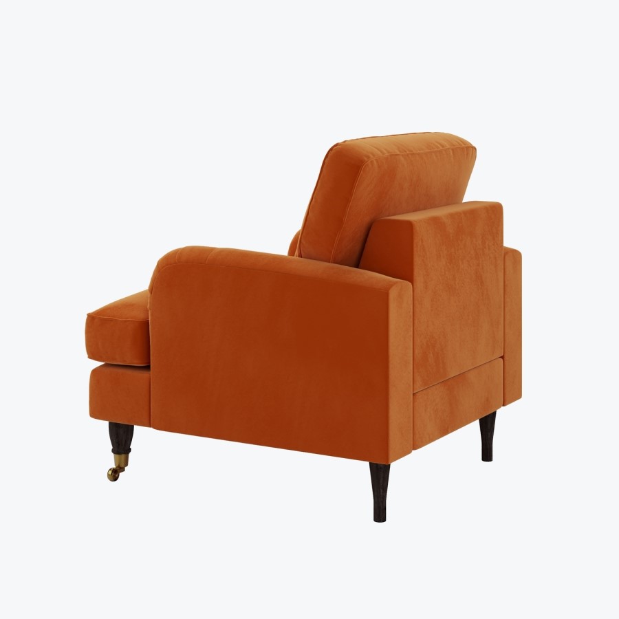 Orange Velvet Armchair - Payton