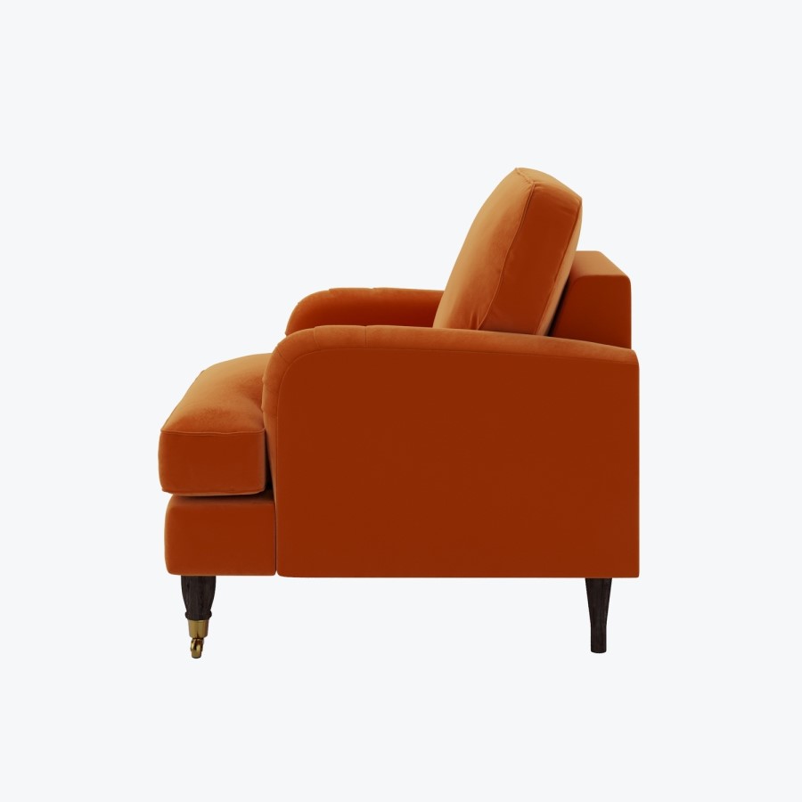 Orange Velvet Armchair - Payton