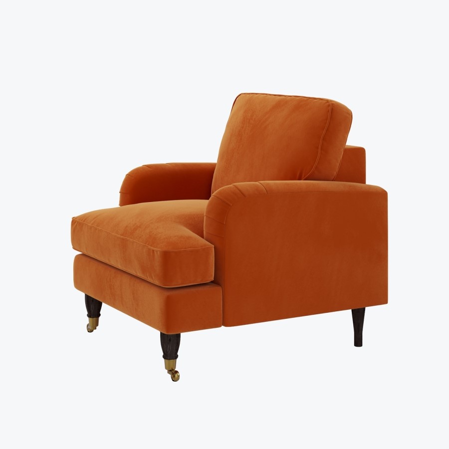 Orange Velvet Armchair - Payton