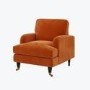 Orange Velvet Armchair - Payton
