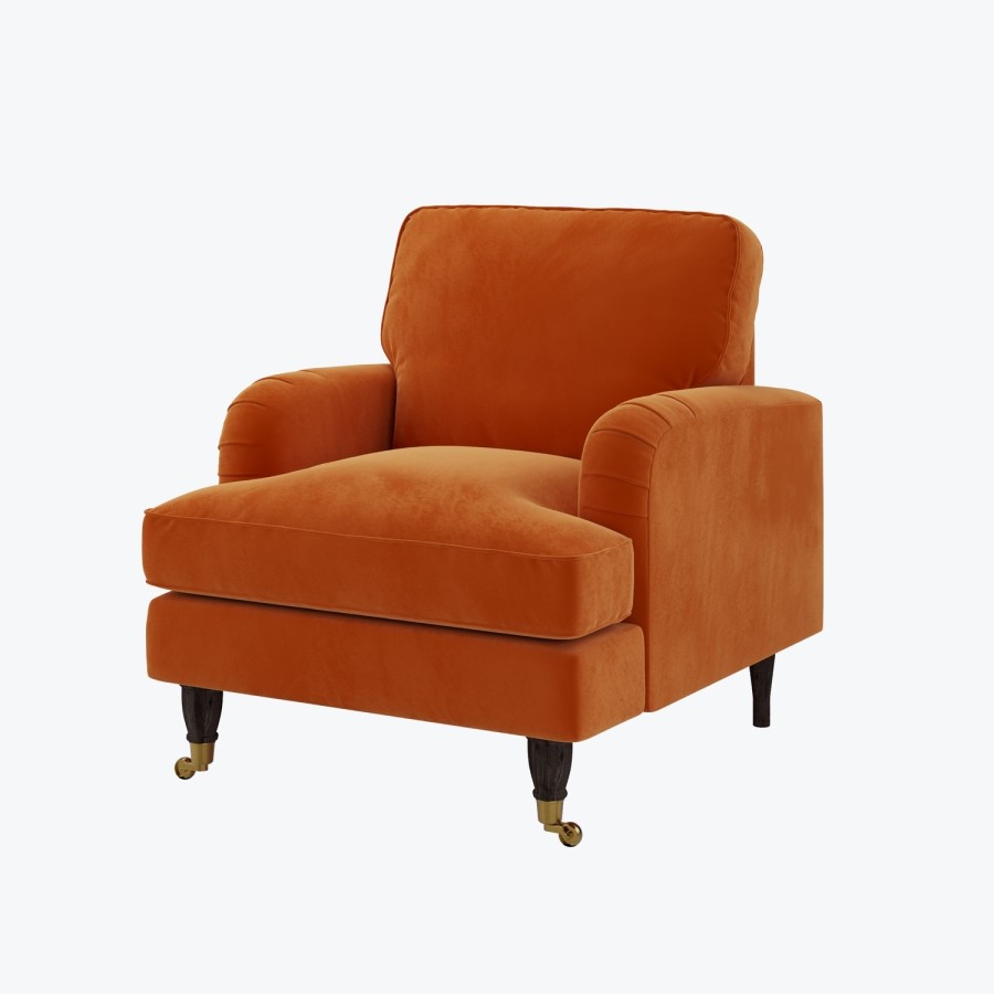 Orange Velvet Armchair - Payton