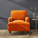 PAY017 Orange Velvet Armchair - Payton