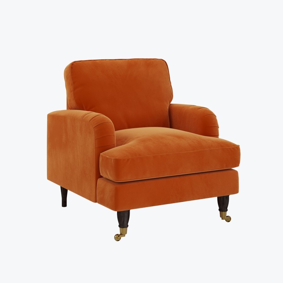 Orange Velvet Armchair - Payton