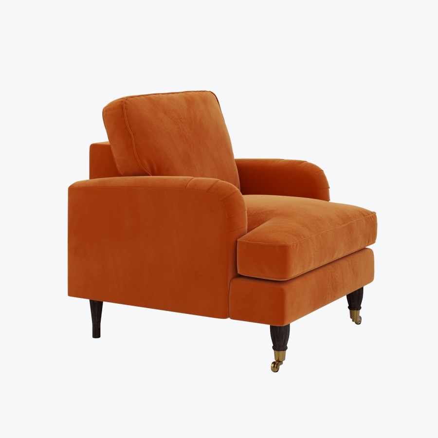 Orange Velvet Armchair - Payton