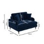 GRADE A2 - Navy Blue Velvet Loveseat - Payton
