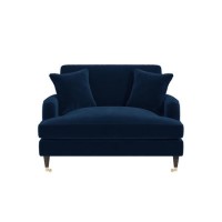 Navy Velvet Love Seat - Payton