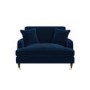 GRADE A1 - Navy Blue Velvet Loveseat - Payton
