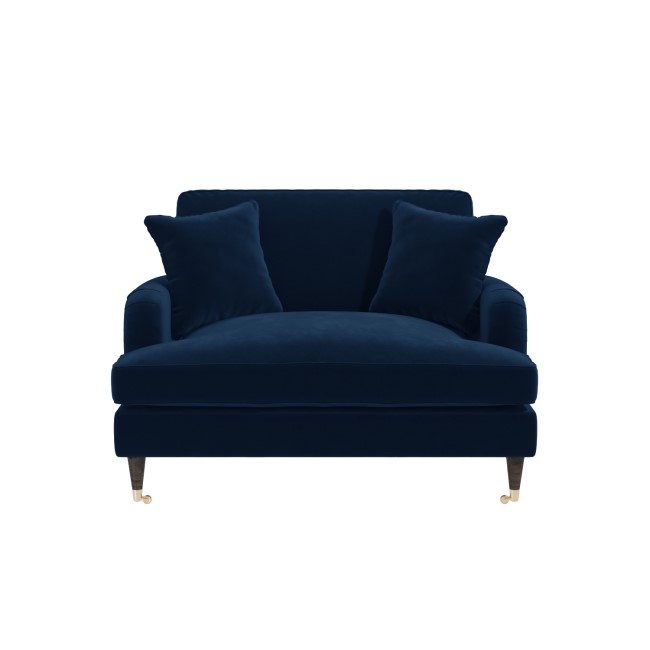 Navy Velvet Love Seat - Payton