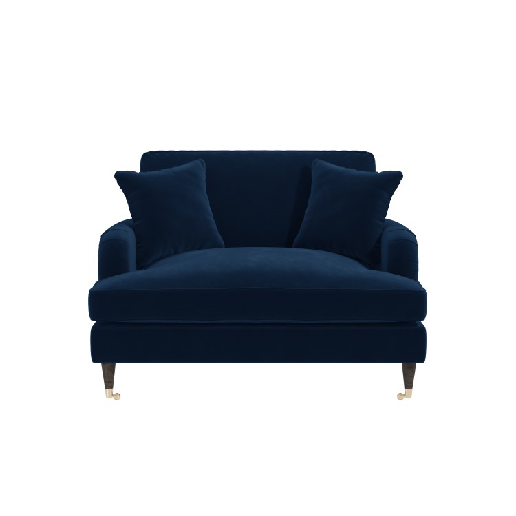 Navy Velvet Love Seat - Payton