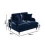 GRADE A1 - Navy Blue Velvet Loveseat - Payton