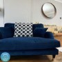 GRADE A1 - Navy Blue Velvet Loveseat - Payton