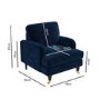 GRADE A3 - Navy Blue Velvet Armchair - Payton