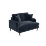 Dark Blue Velvet Love Seat - Payton