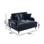 Dark Blue Velvet Love Seat - Payton