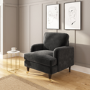 ALMOST PERFECT - Charcoal Velvet Armchair - Payton