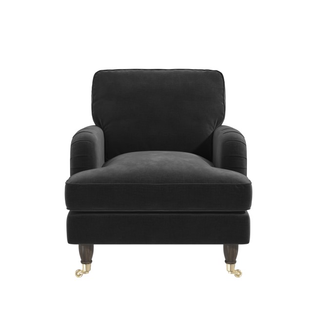 Dark Grey Velvet Armchair - Payton