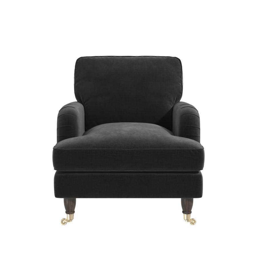 ALMOST PERFECT - Charcoal Velvet Armchair - Payton