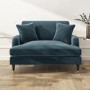 GRADE A2 - Petrol Blue Velvet Loveseat - Payton