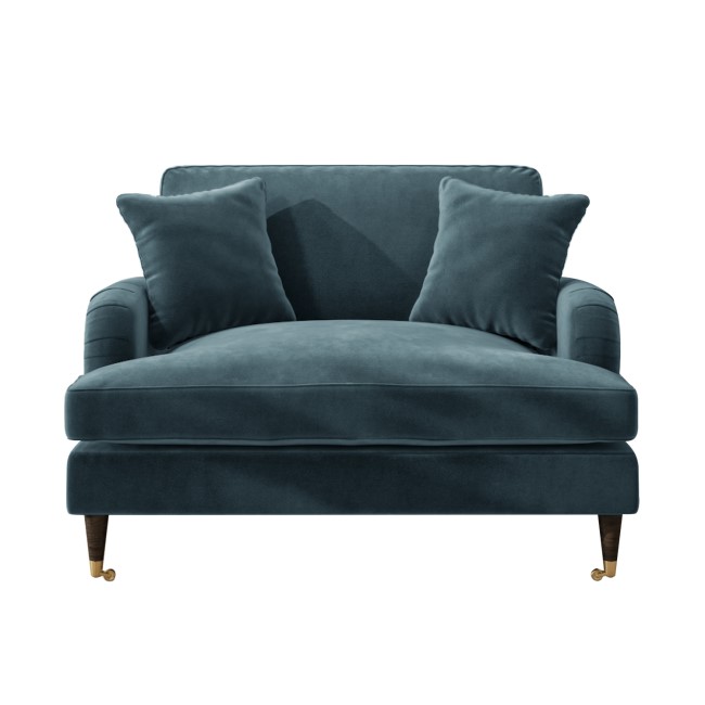 ALMOST PERFECT - Blue Velvet Loveseat - Payton