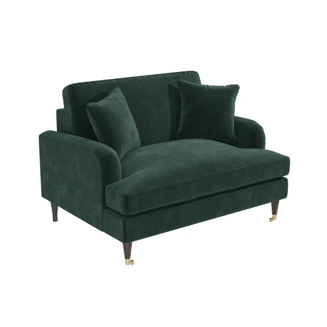 Dark Green Velvet Cuddle Chair - Payton