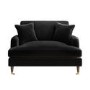 ALMOST PERFECT - Black Velvet Loveseat - Payton