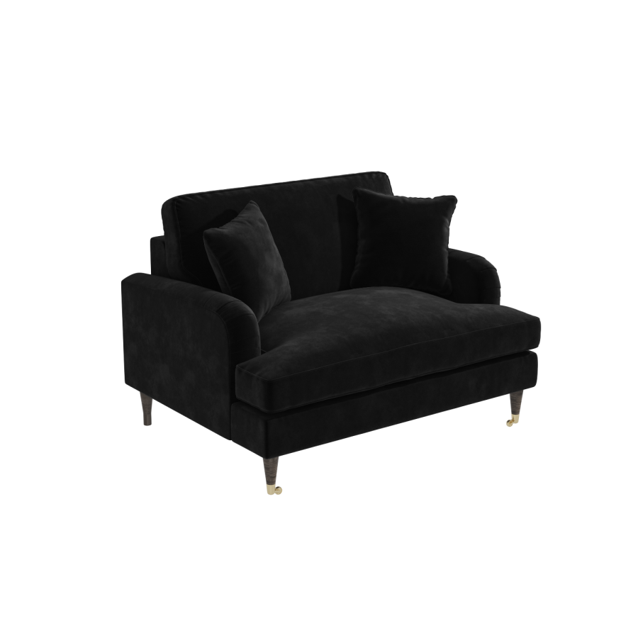 ALMOST PERFECT - Black Velvet Loveseat - Payton
