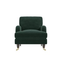 Dark Green Velvet Armchair - Payton