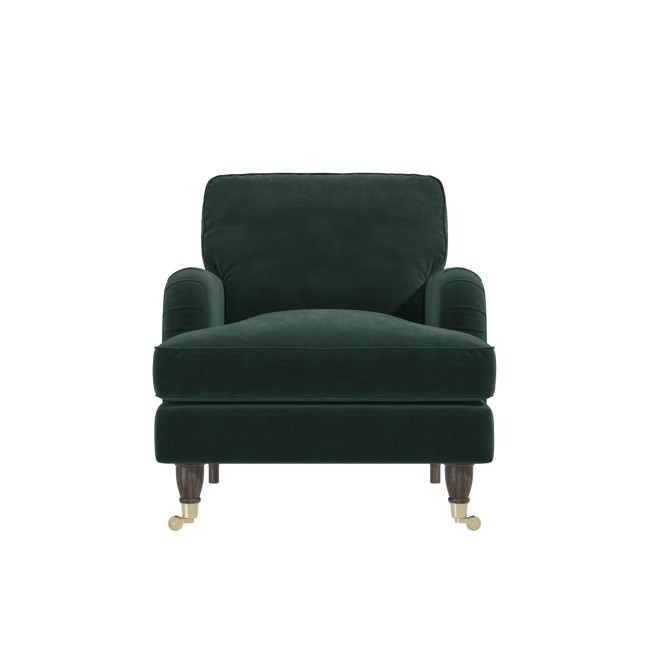 Dark Green Velvet Armchair - Payton