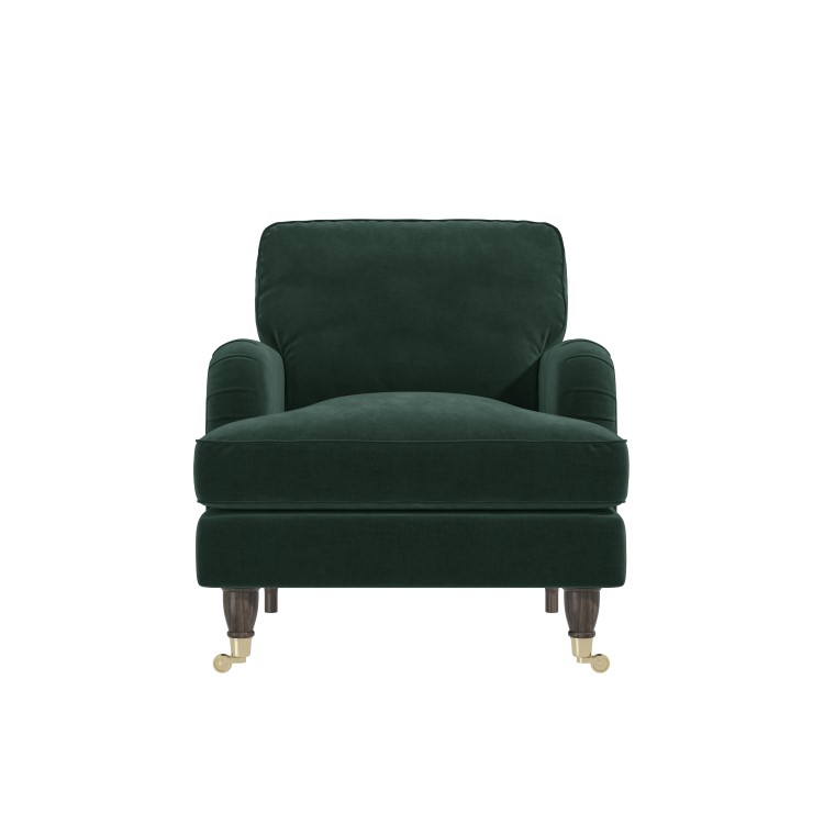 Dark Green Velvet Armchair - Payton