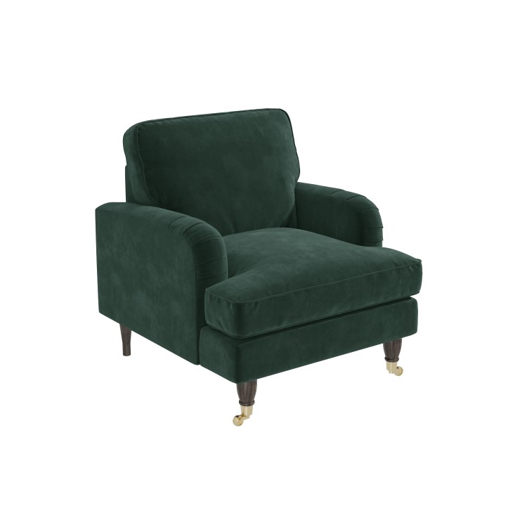 Dark Green Velvet Armchair - Payton