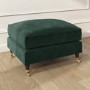 GRADE A1 - Dark Green Velvet Footstool - Payton