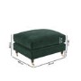 GRADE A1 - Dark Green Velvet Footstool - Payton
