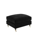 PAY034 Large Black Velvet Footstool - Payton