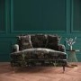 Floral Loveseat Armchair in Black - Payton