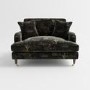 Floral Loveseat Armchair in Black - Payton