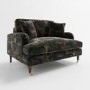 Floral Loveseat Armchair in Black - Payton