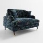 Floral Loveseat Armchair in Blue - Payton
