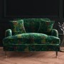 Floral Loveseat Armchair in Teal - Payton