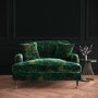 Floral Loveseat Armchair in Teal - Payton