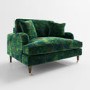 Floral Loveseat Armchair in Teal - Payton