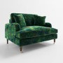 GRADE A3 - Floral Loveseat Armchair in Teal - Payton
