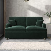 GRADE A1 - Dark Green Velvet 2 Seater Pull Out Sofa Bed - Payton