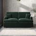 Dark Green Velvet Pull Out Sofa Bed - Seats 2 - Payton